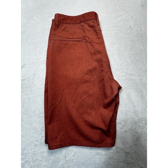 Volcom Corps Class Shorts Rust Red Cotton Twill Chino Flat Front Hiking SZ 38 - Picture 9 of 12